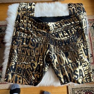 Zumba Allstars Gold and Black Midrise Leggings - Size Médium